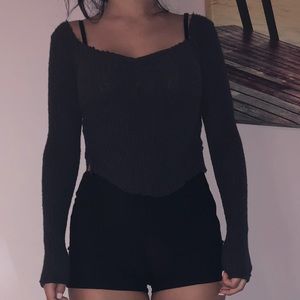 Urban Outfitters Scoop Neck Navy Top
